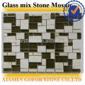 glass mosaic mix stone grey crystal mosaic for sale